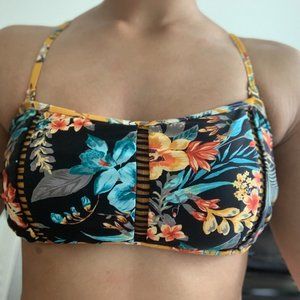 Black Tropical bikini top